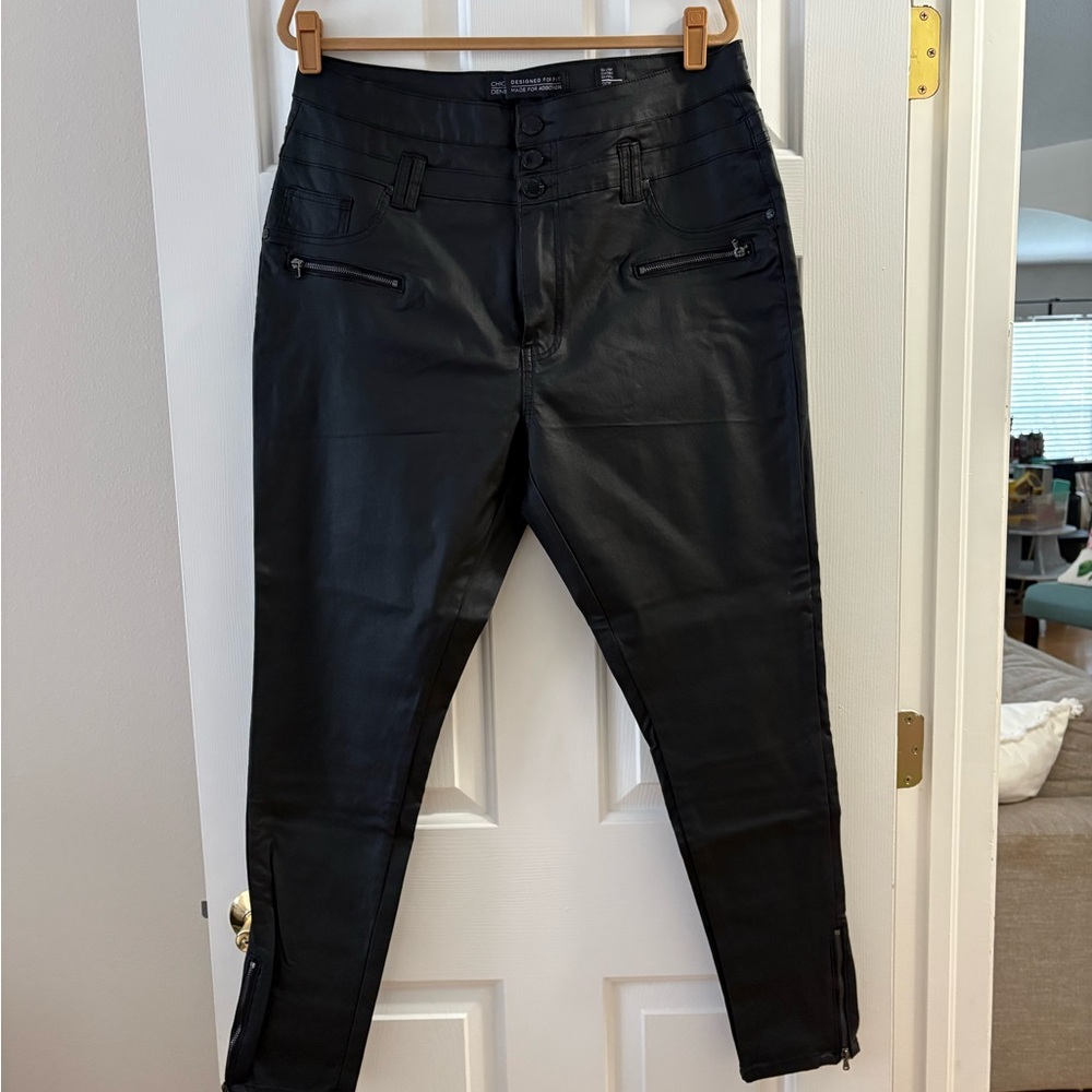 City Chic Black Faux Leather Skinny Pants